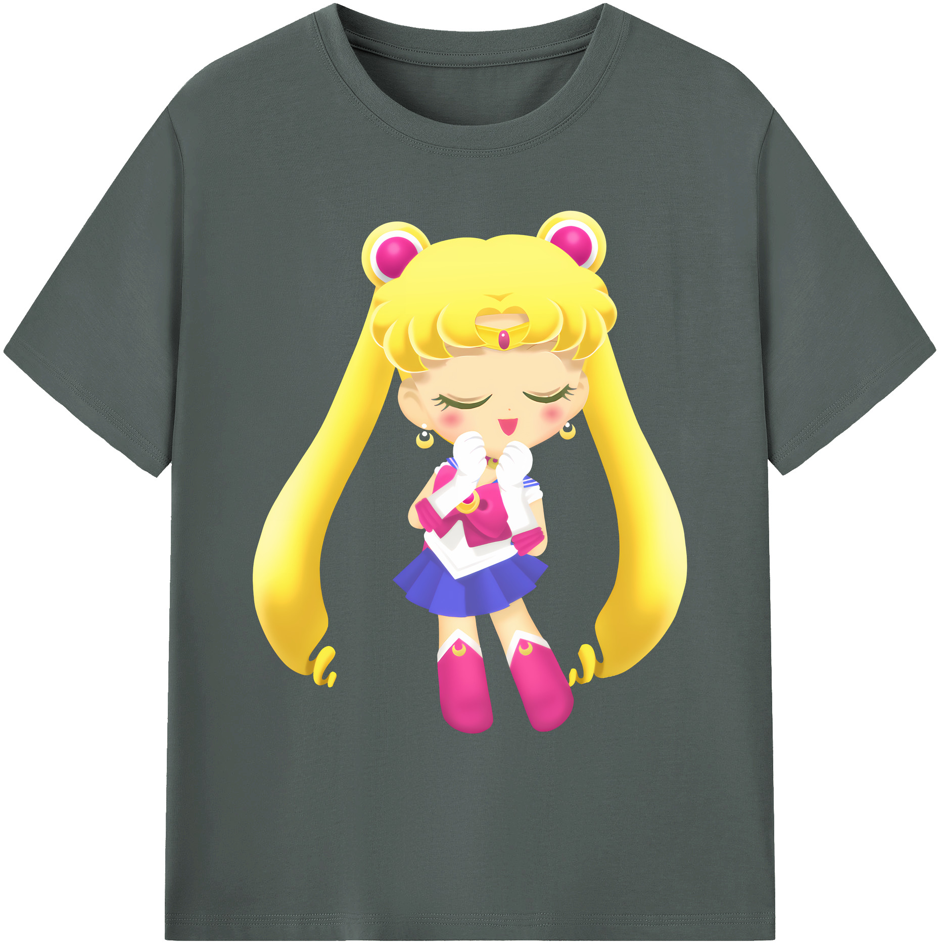 （画像用） 美少女戦士セーラームーン 月野 うさぎ つきの うさぎ Sailor Moon Tsukino Usagi 綿100％ メンズ半袖Tシャツ｜肌触りやわらか＆通気性
